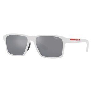 New PRADA LINEA ROSSA White Rectangle PS 05YS TWK-40A Sunglasses Women
